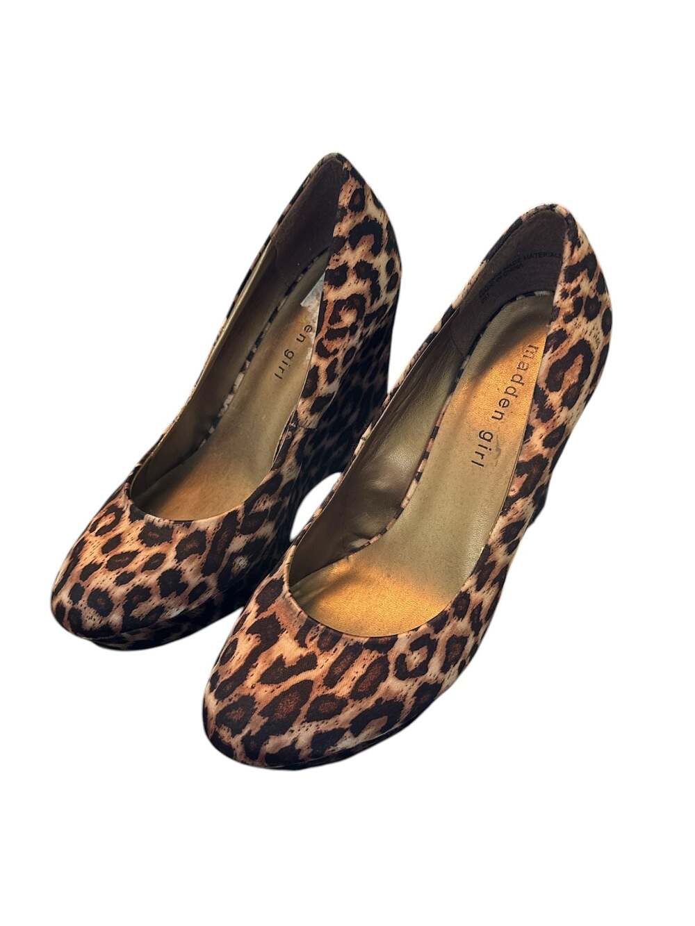 Madden Girl Expoze Leopard Print Wedge Heels